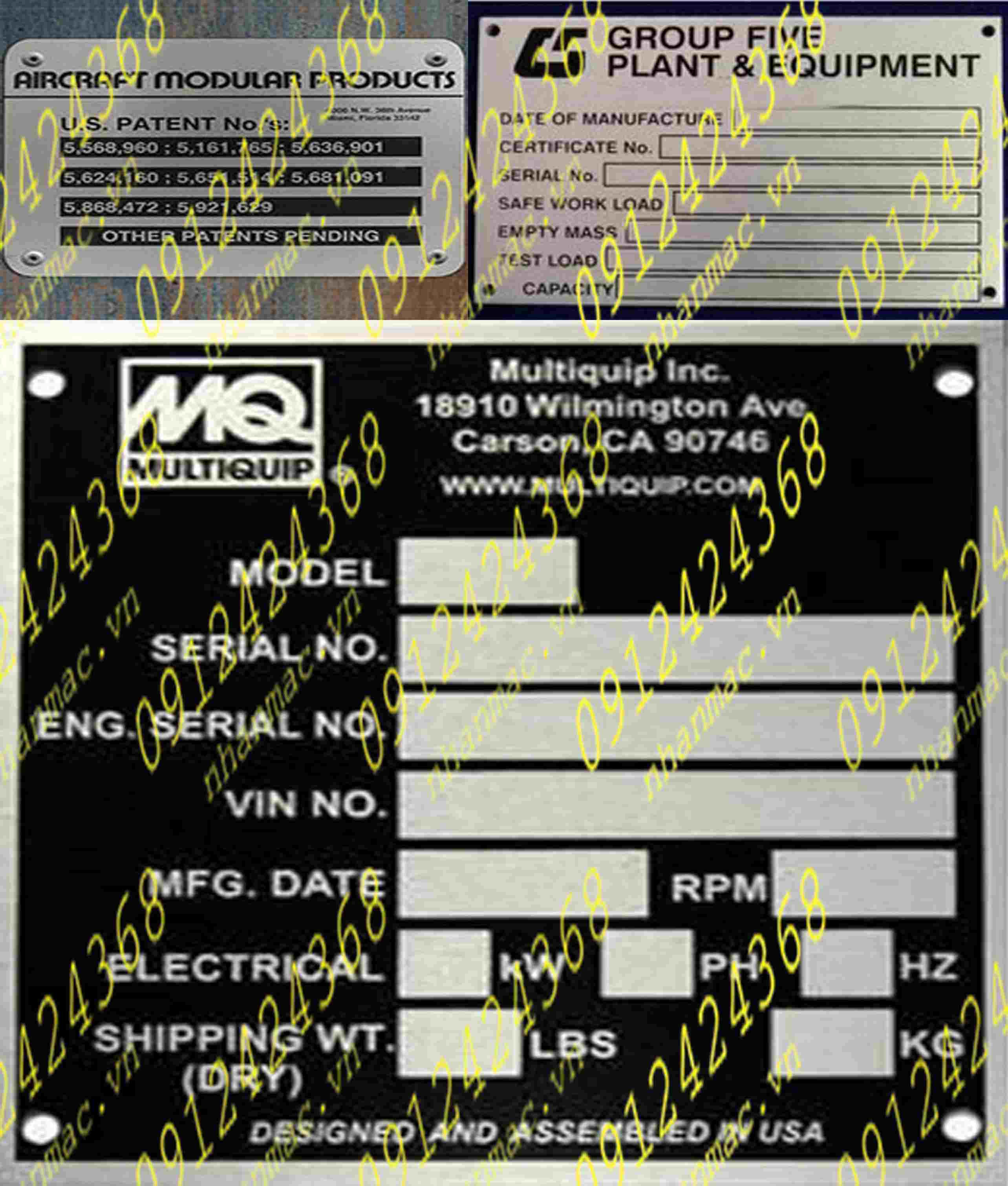 AIM26-Tem inox ăn mòn làm nhãn mác tag name plate thông số máy móc thiết bị được CT TLSX