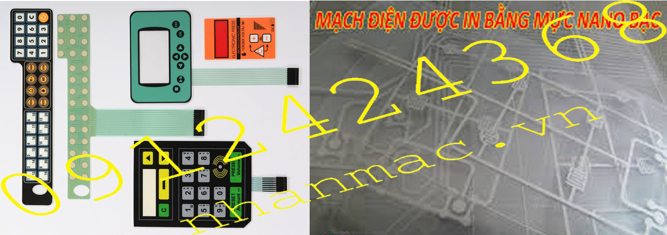 DM20- Decal miếng dán mặt bàn phím bộ điều khiển máy CNC công nghiệp được chế tạo với kĩ thuật sử dụng mực in nano bạc để in mạch phím bấm