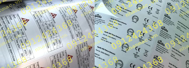 DNC10- Labels tem nhãn mác in trên decal nhôm nhũ thiếc xi bạc in ấn theo phương pháp in Offset