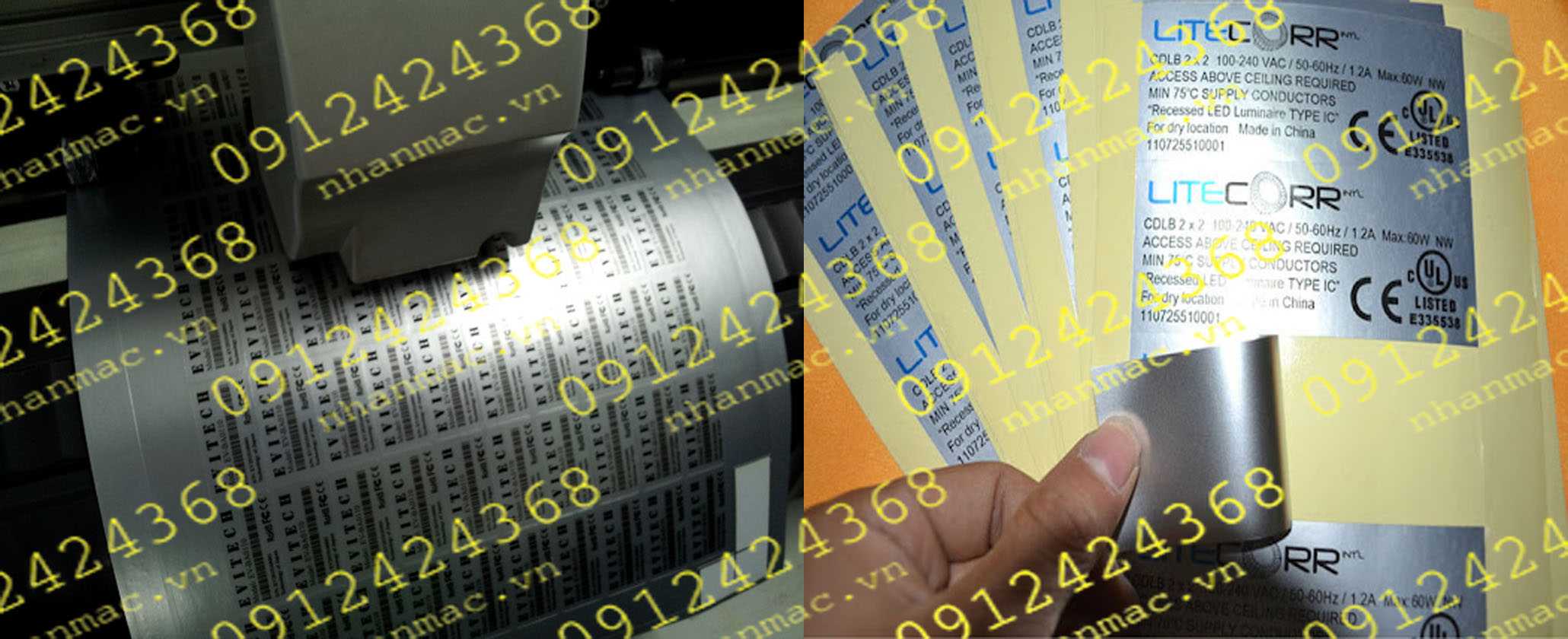 DNC14- Labels tem nhãn mác in trên decal nhôm nhũ thiếc xi bạc được công ty Thiên Lương đáp ứng với các ưu đãi dịch vụ-CP