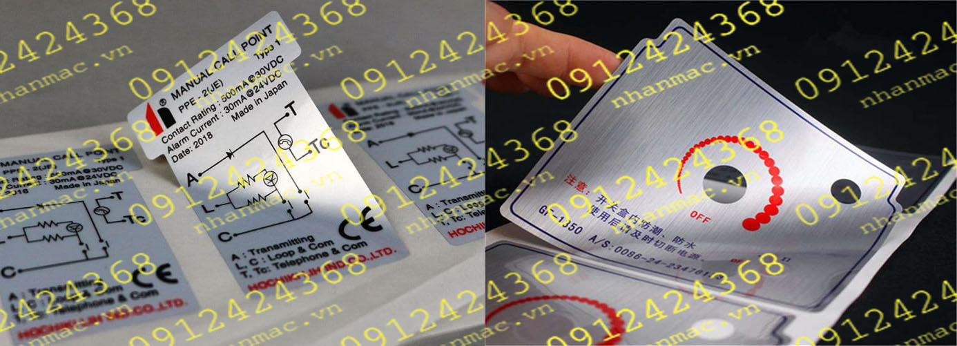 DNC16- Labels tem nhãn mác in trên decal nhôm nhũ thiếc xi bạc in ấn tại Tem nhãn mác Thiên Lương đều được tư vấn