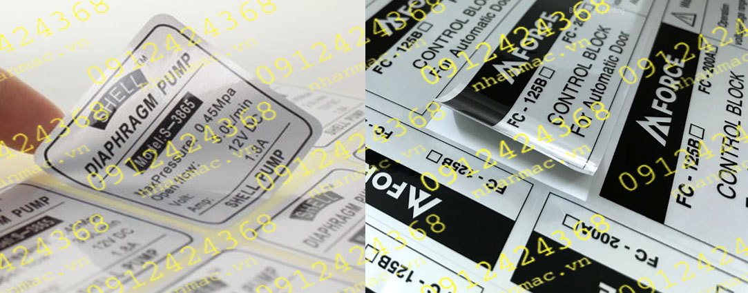 DNC24- Labels tem nhãn mác in trên decal nhôm nhũ thiếc xi bạc được tư vấn viên của tem nhãn mác Thiên lương tư vấn