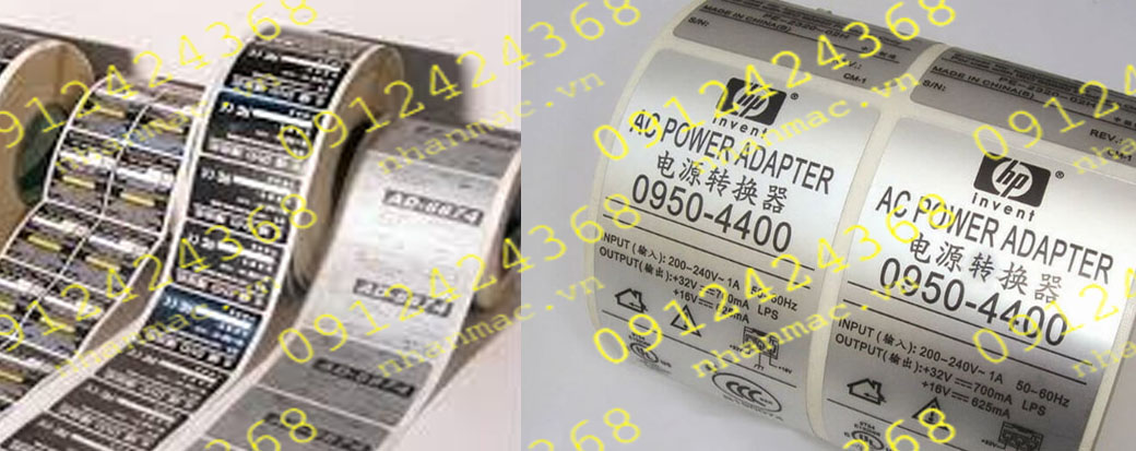 DNC4- Labels tem nhãn mác in trên decal nhôm nhũ thiếc xi bạc luôn được in ấn bằng các loại công nghệ in tiên tiến