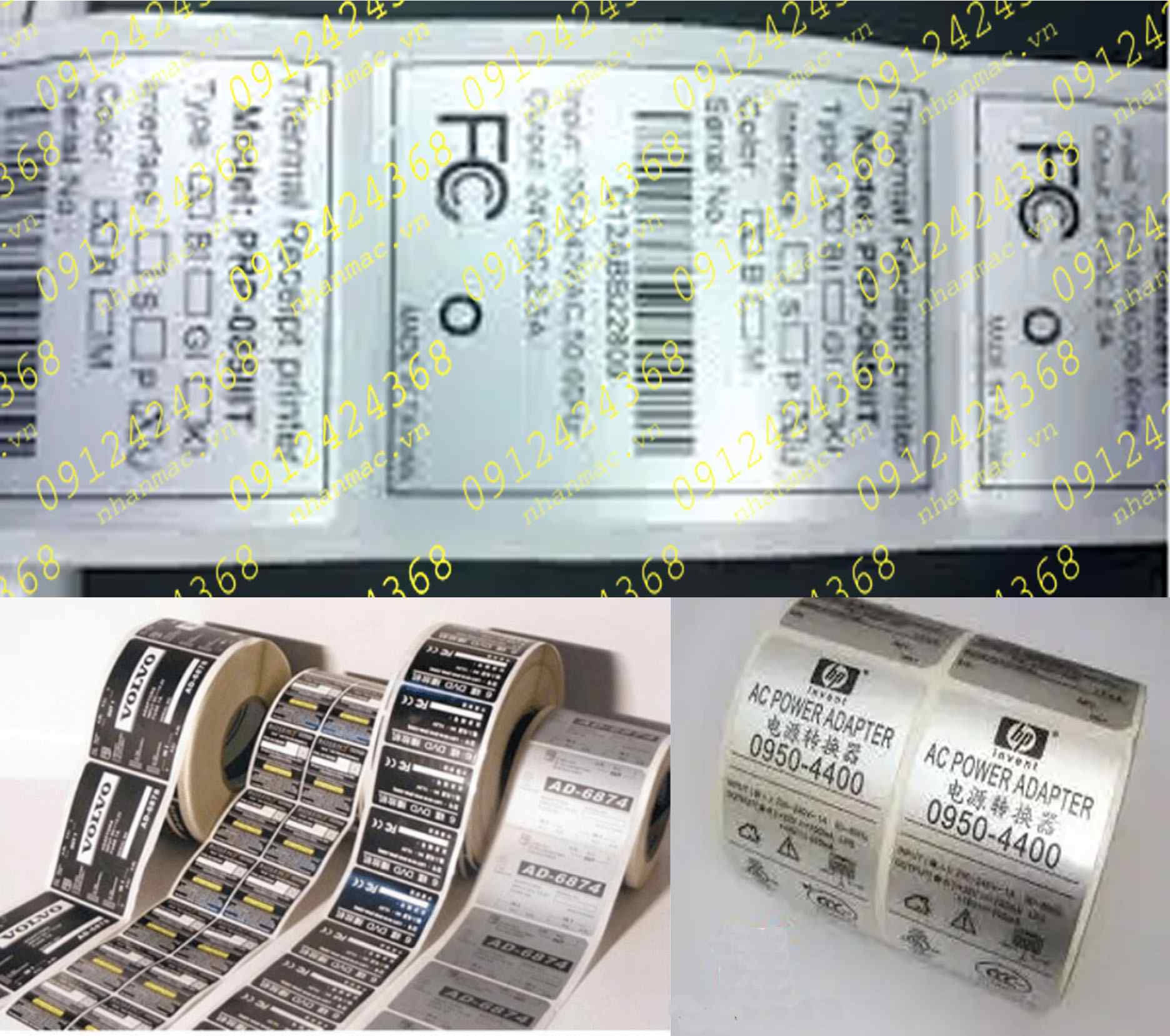 LNC15- Labels tem nhãn mác in cuộn làm từ Decal nhựa nền xi bạc