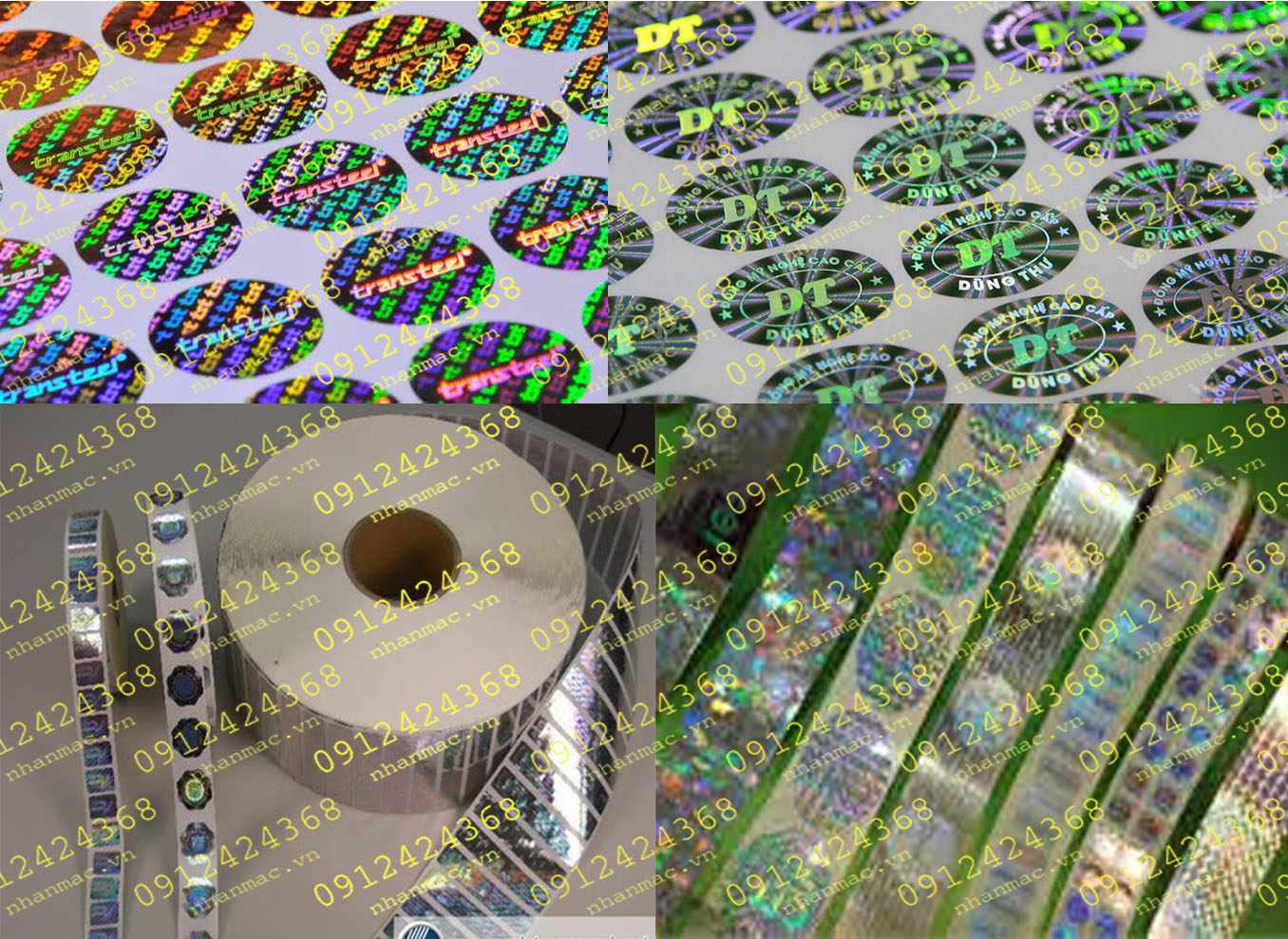 LNC17- Labels tem nhãn mác in cuộn làm từ Decal nhựa 7 màu