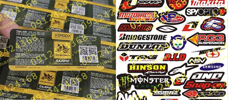 LTN12- Labels nhãn dán tem nhựa - mác giấy in trên vật liệu Decal nhựa có TT Kéo dài
