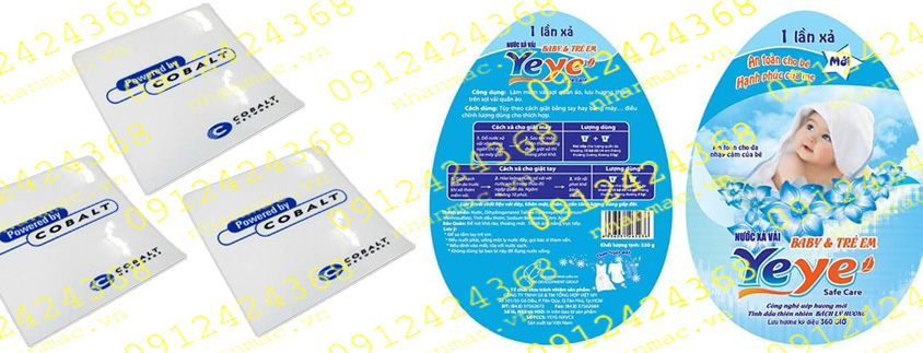 LTN13- Labels nhãn dán tem nhựa - mác giấy in trên vật liệu Decal nhựa nền trắng dễ in
