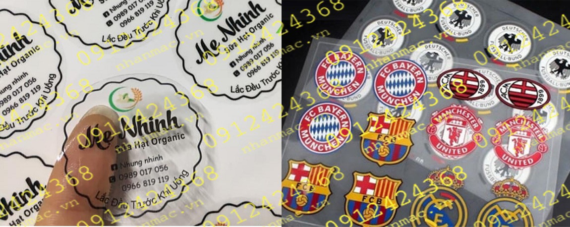 LTN31- Labels nhãn dán tem nhựa - mác giấy in trên vật liệu Decal In ấn HH