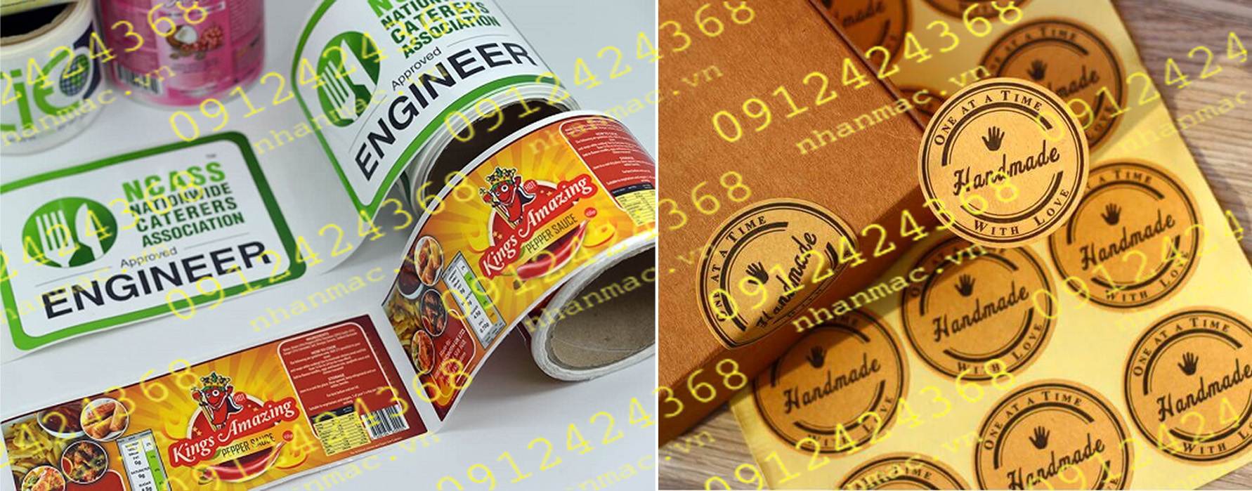 LTN33- Labels nhãn dán tem nhựa - mác giấy in trên vật liệu Decal được Thiên lương ĐƯ