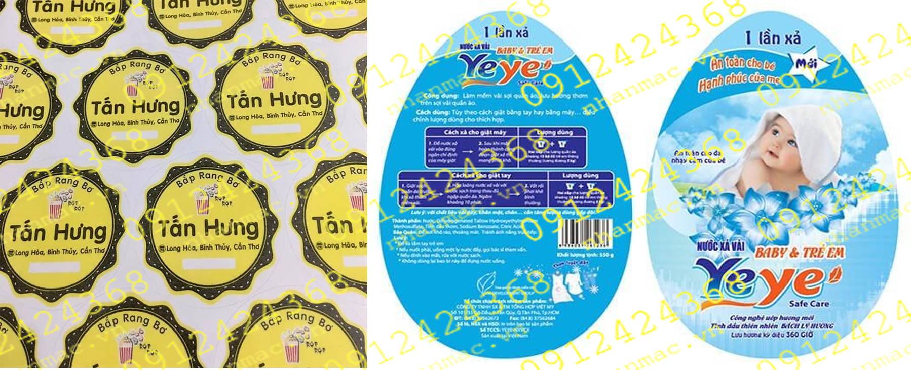 LTN34- Labels nhãn dán tem nhựa - mác giấy in trên vật liệu Decal được Thiên lương GH