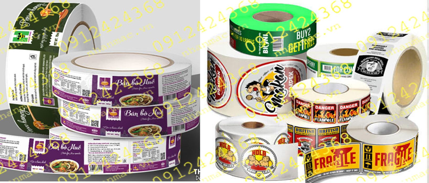 LTN37- Labels nhãn dán tem nhựa - mác giấy in trên vật liệu Decal được TL tư vấn