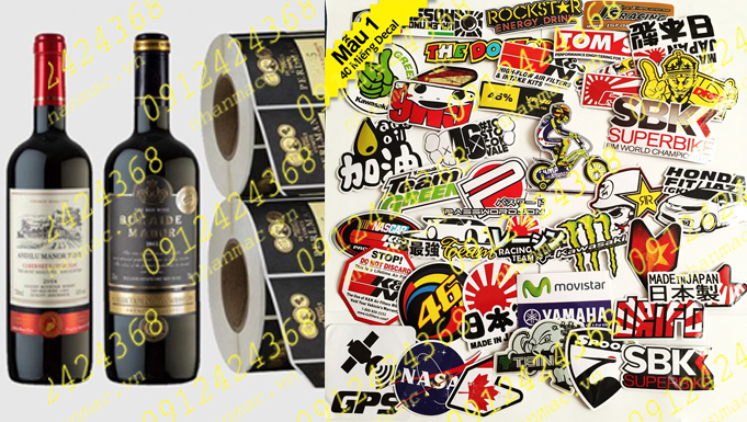 LTN7- Labels nhãn dán tem nhựa - mác giấy in trên vật liệu Decal giấy ƯD rộng