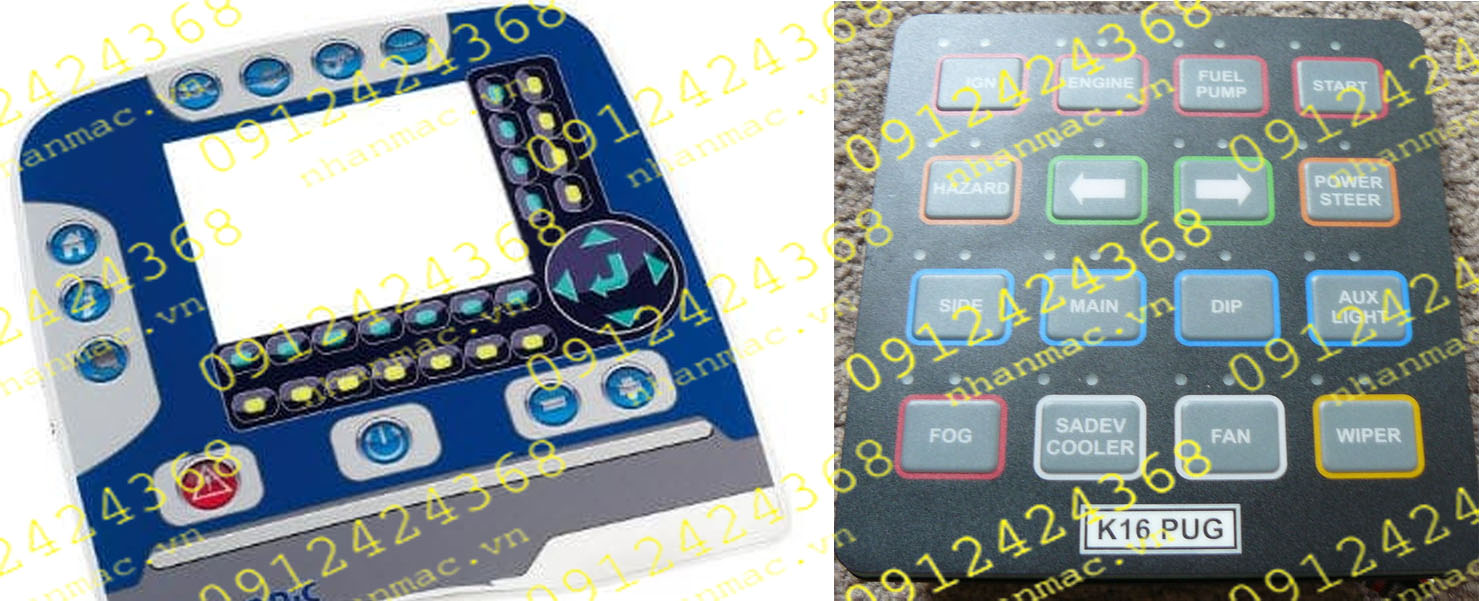 MD2-Miếng dán nhấn nút nổi làm tấm che mặt bàn phím bảng điều khiển được sản xuất chính từ vật liệu màng nhựa PET nhập khẩu