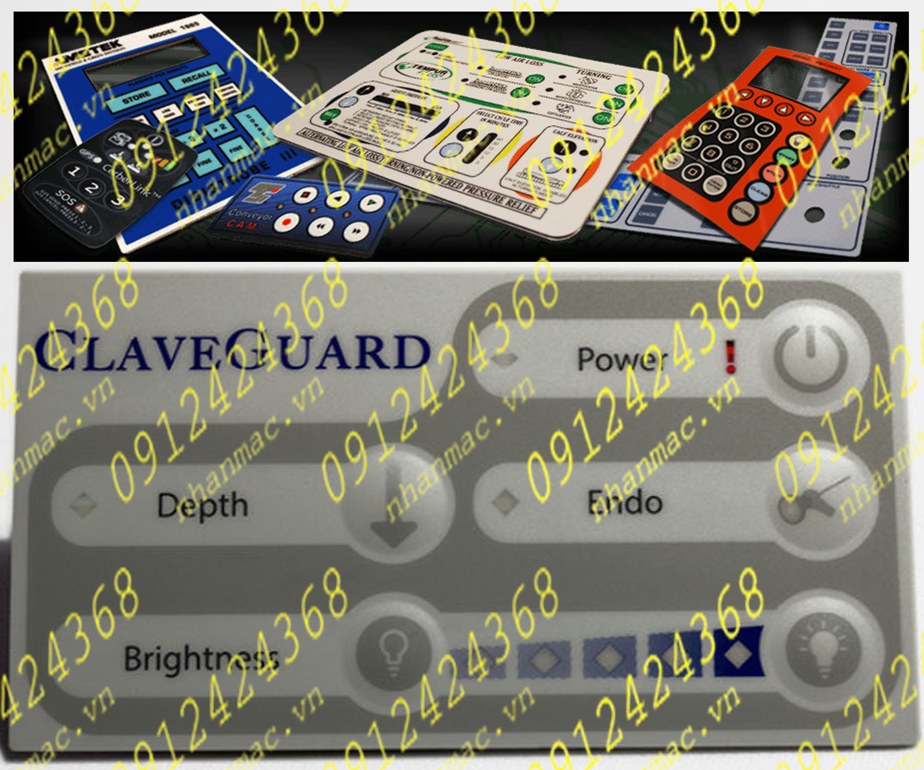 MD7- Miếng dán nhấn nút nổi làm tấm che mặt bàn phím bảng điều khiển có thể sản xuất với những đơn hàng lớn nhỏ