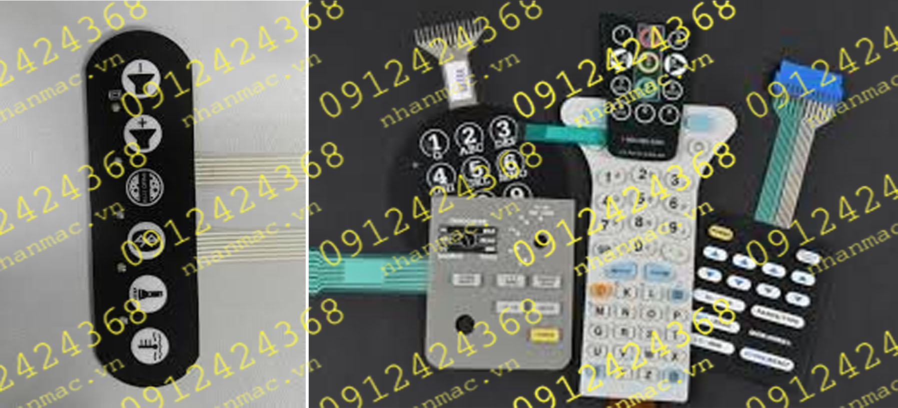 MN33- Màng nhựa nhấn nút nổi in mực dẫn điện làm bàn phím bấm được sử dụng làm phím bấm Máy móc gia dụng