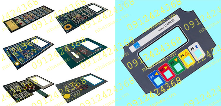ND17- Tem nhãn mác Decal nhựa nút nhấn nổi làm miếng dán bàn phím bảng điều khiển được ứng dụng  quản trị mạng