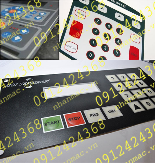 NND8- Tem nhãn mác Decal nút nhấn nổi làm phím bấm chức năng bảng điều khiển máy móc thiết bị có thể làm việc NDC