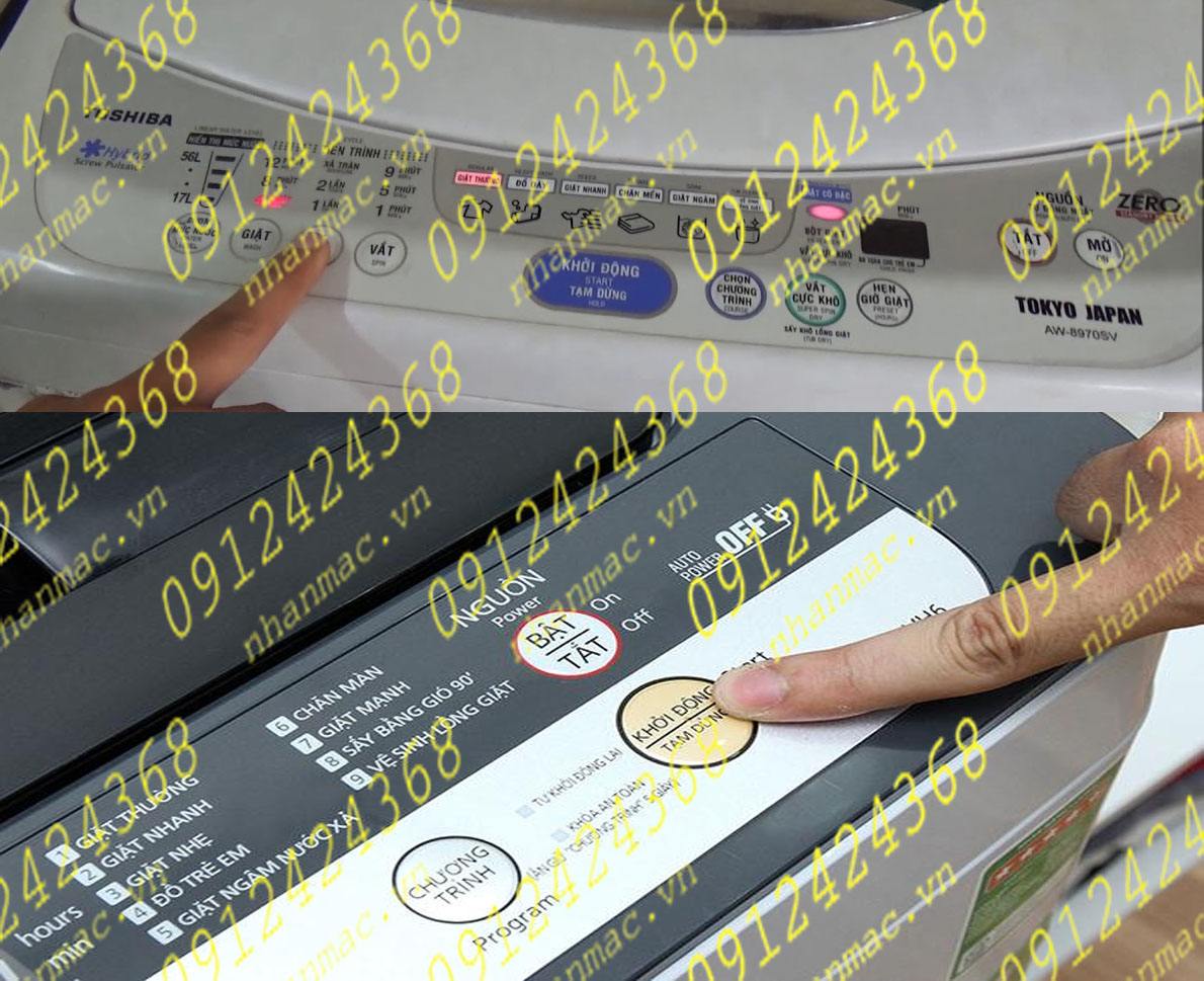 TNE23- Tem nhãn mác Decal nút nhấn nổi làm phím bấm bộ điều khiển máy móc thiết bị bao kín  mặt trước