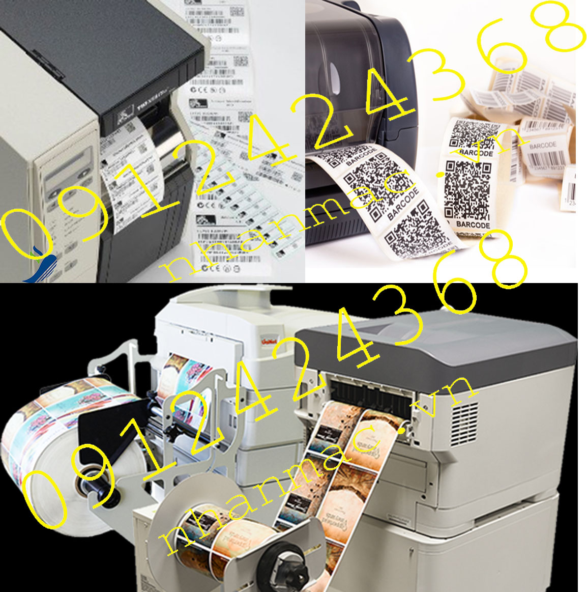 QR15-Tem nhãn mác Decal in mã QR Code động được in ấn trên các thiết bị in tem nhãn mác QR Code động chuyên dùng